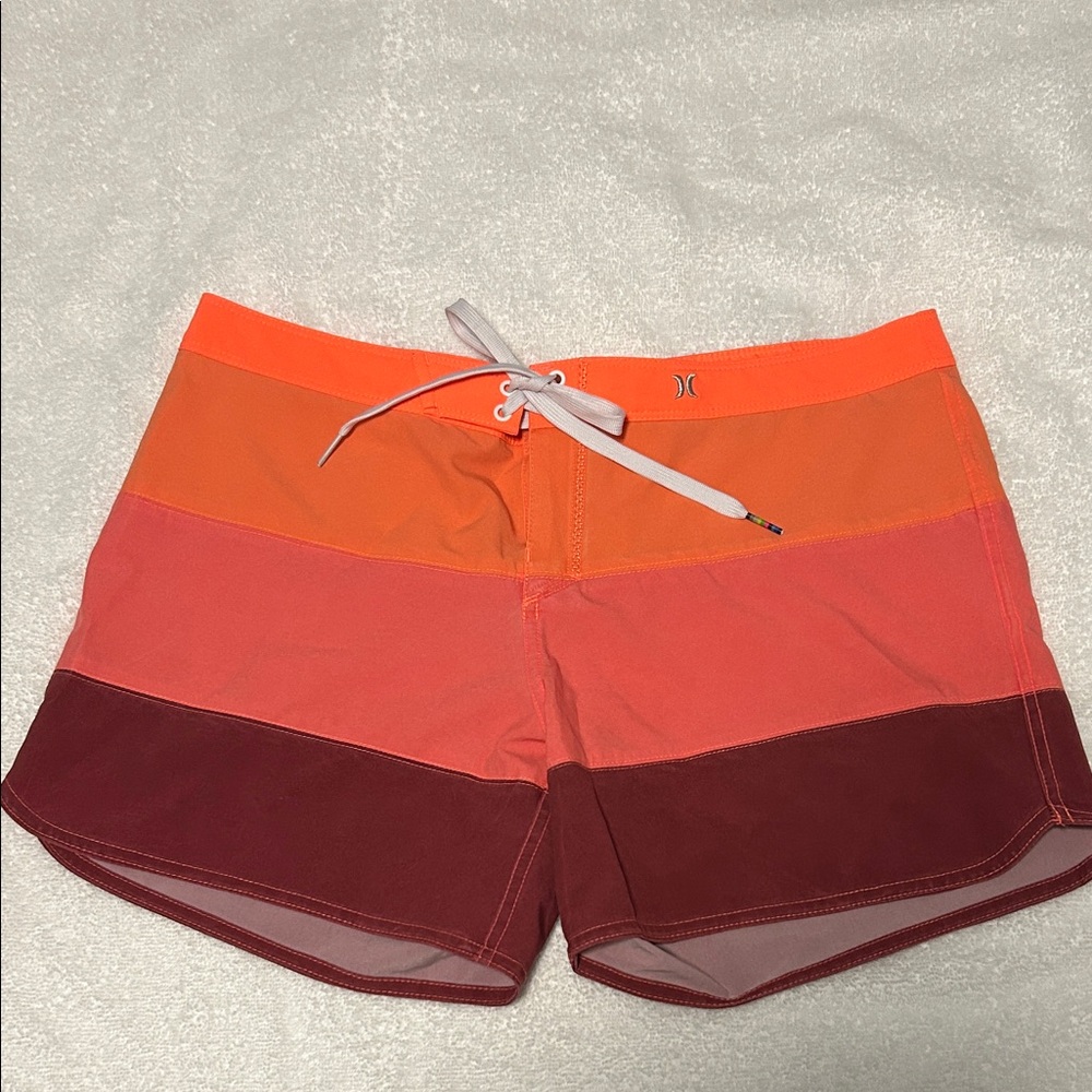 Hurley Womens Phantom Pink and Orange Swim Shorts